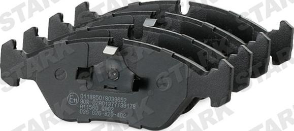 Stark SKBP-0011447 - Тормозные колодки, дисковые, комплект autospares.lv