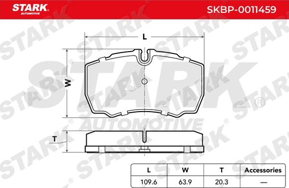 Stark SKBP-0011459 - Тормозные колодки, дисковые, комплект autospares.lv