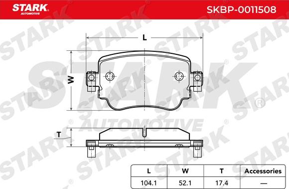 Stark SKBP-0011508 - Тормозные колодки, дисковые, комплект autospares.lv