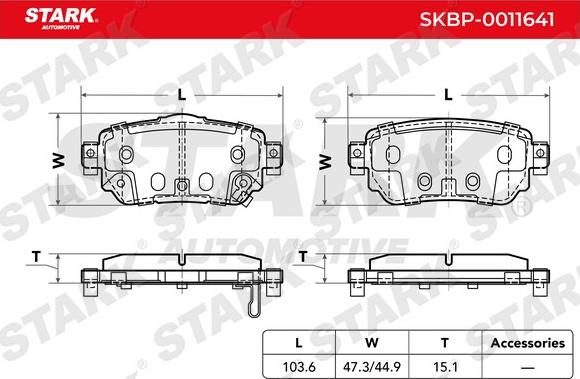 Stark SKBP-0011641 - Тормозные колодки, дисковые, комплект autospares.lv