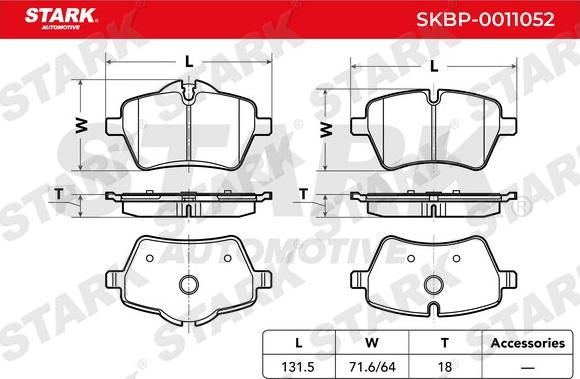 Stark SKBP-0011052 - Тормозные колодки, дисковые, комплект autospares.lv