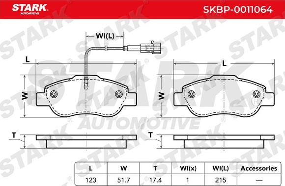 Stark SKBP-0011064 - Тормозные колодки, дисковые, комплект autospares.lv