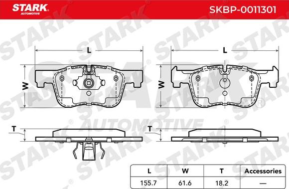 Stark SKBP-0011301 - Тормозные колодки, дисковые, комплект autospares.lv