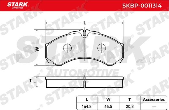 Stark SKBP-0011314 - Тормозные колодки, дисковые, комплект autospares.lv