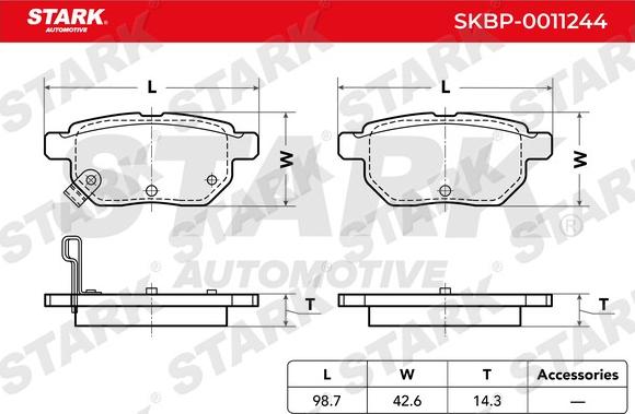 Stark SKBP-0011244 - Тормозные колодки, дисковые, комплект autospares.lv