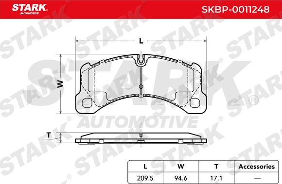 Stark SKBP-0011248 - Тормозные колодки, дисковые, комплект autospares.lv