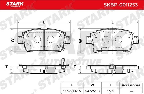 Stark SKBP-0011253 - Тормозные колодки, дисковые, комплект autospares.lv