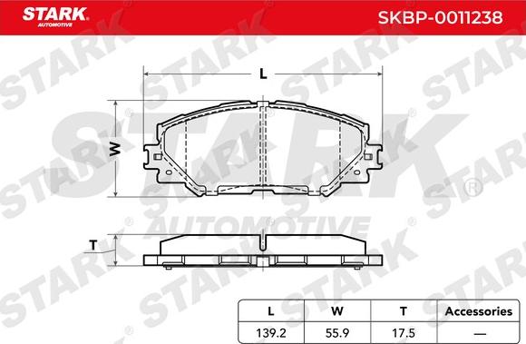 Stark SKBP-0011238 - Тормозные колодки, дисковые, комплект autospares.lv