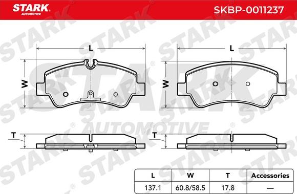 Stark SKBP-0011237 - Тормозные колодки, дисковые, комплект autospares.lv