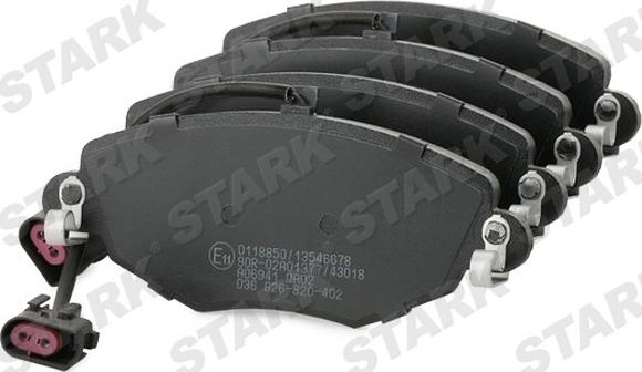Stark SKBP-0011760 - Тормозные колодки, дисковые, комплект autospares.lv
