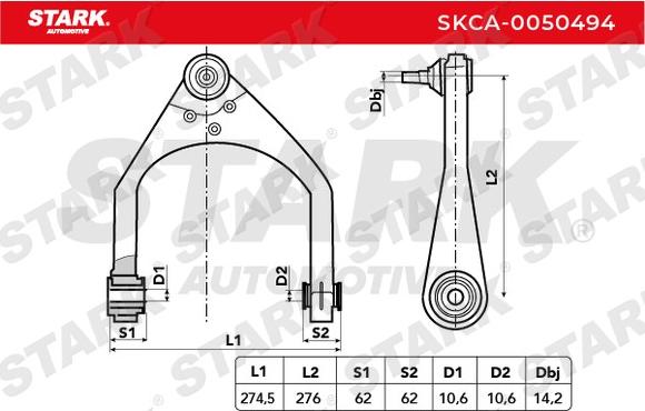 Stark SKCA-0050494 - Рычаг подвески колеса autospares.lv