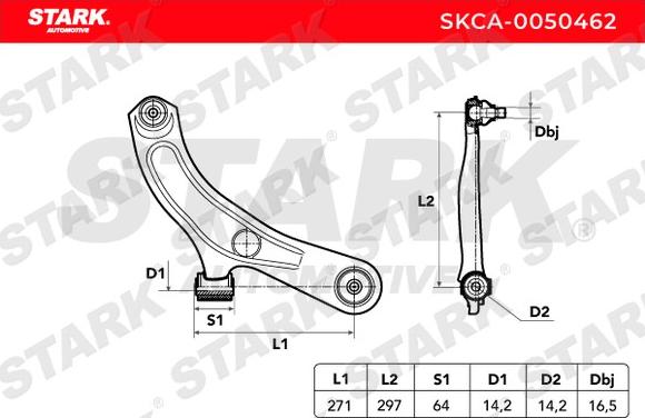 Stark SKCA-0050462 - Рычаг подвески колеса autospares.lv