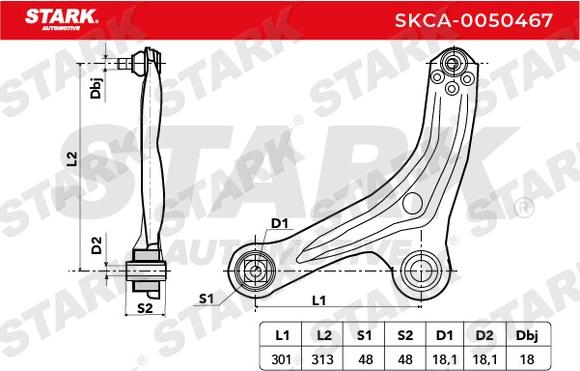 Stark SKCA-0050467 - Рычаг подвески колеса autospares.lv