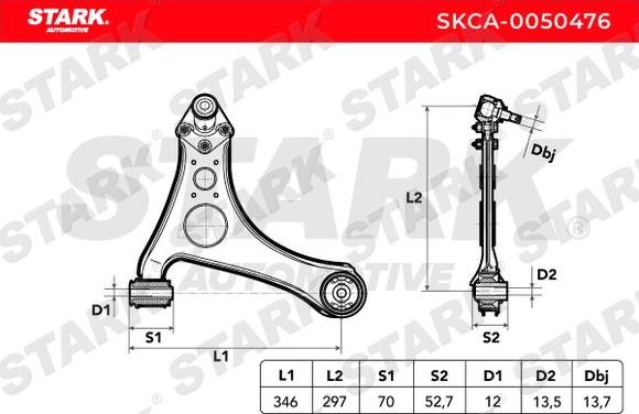 Stark SKCA-0050476 - Рычаг подвески колеса autospares.lv