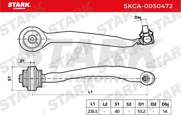 Stark SKCA-0050472 - Рычаг подвески колеса autospares.lv