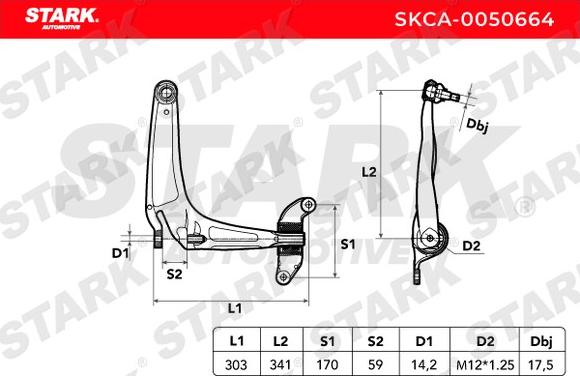 Stark SKCA-0050664 - Рычаг подвески колеса autospares.lv