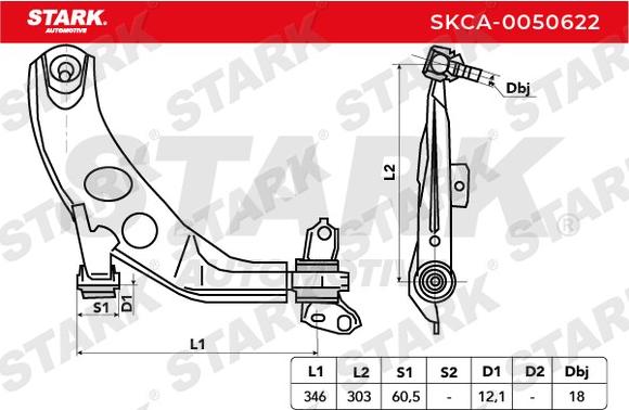 Stark SKCA-0050622 - Рычаг подвески колеса autospares.lv