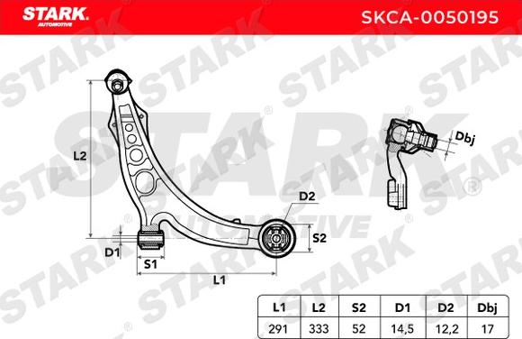 Stark SKCA-0050195 - Рычаг подвески колеса autospares.lv