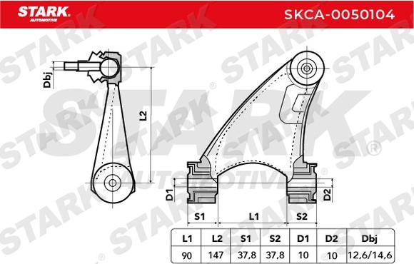 Stark SKCA-0050104 - Рычаг подвески колеса autospares.lv