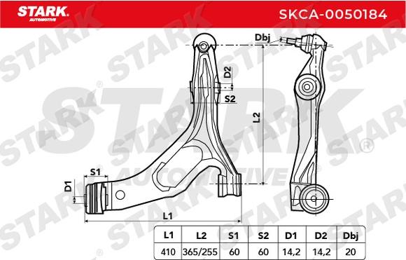 Stark SKCA-0050184 - Рычаг подвески колеса autospares.lv