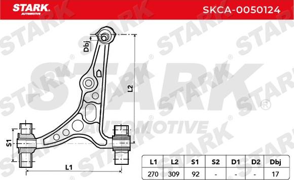 Stark SKCA-0050124 - Рычаг подвески колеса autospares.lv