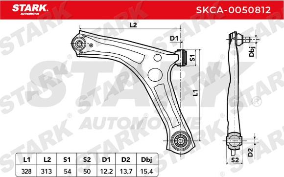 Stark SKCA-0050812 - Рычаг подвески колеса autospares.lv