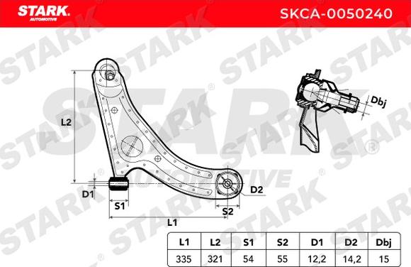 Stark SKCA-0050240 - Рычаг подвески колеса autospares.lv