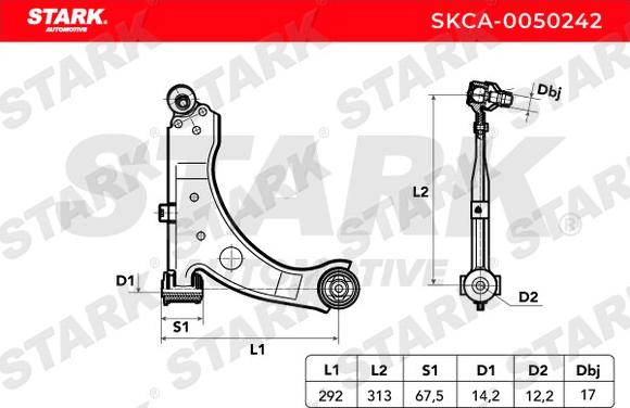 Stark SKCA-0050242 - Рычаг подвески колеса autospares.lv