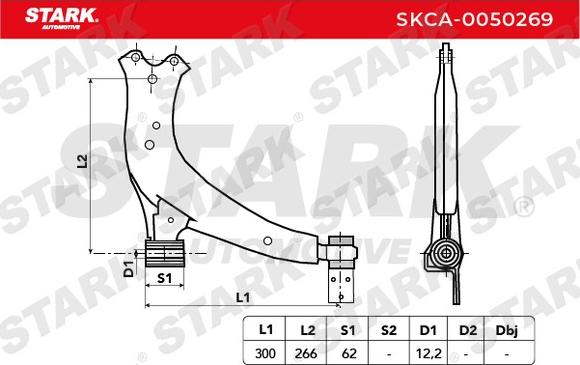 Stark SKCA-0050269 - Рычаг подвески колеса autospares.lv