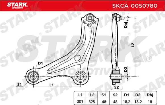 Stark SKCA-0050780 - Рычаг подвески колеса autospares.lv