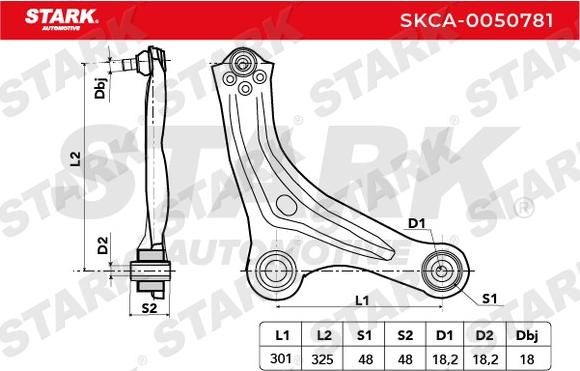 Stark SKCA-0050781 - Рычаг подвески колеса autospares.lv