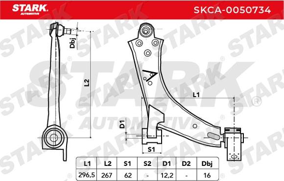 Stark SKCA-0050734 - Рычаг подвески колеса autospares.lv