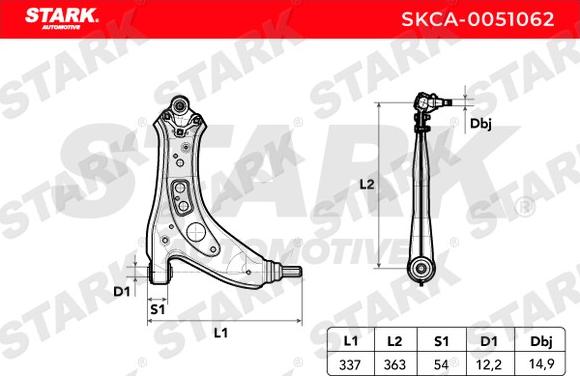 Stark SKCA-0051062 - Рычаг подвески колеса autospares.lv