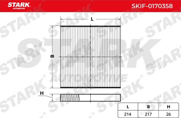 Stark SKIF-0170358 - Фильтр воздуха в салоне autospares.lv