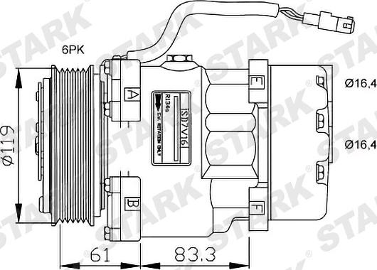 Stark SKKM-0340110 - Компрессор кондиционера autospares.lv