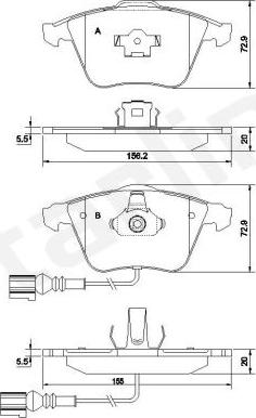 Starline BD S837P - Тормозные колодки, дисковые, комплект autospares.lv