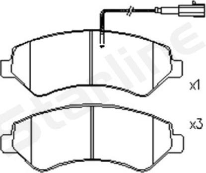 Starline BD S846P - Тормозные колодки, дисковые, комплект autospares.lv