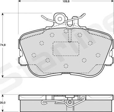 Starline BD S818P - Тормозные колодки, дисковые, комплект autospares.lv