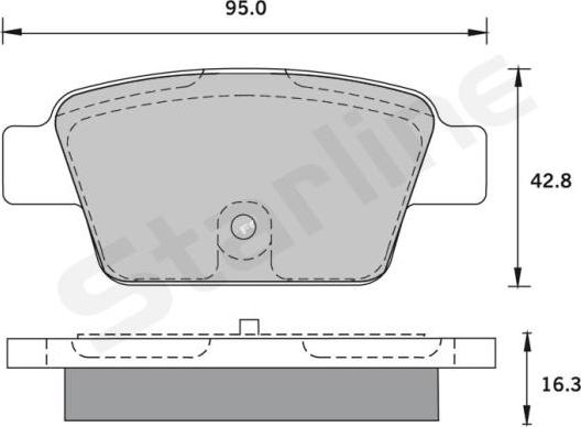 Starline BD S836P - Тормозные колодки, дисковые, комплект autospares.lv