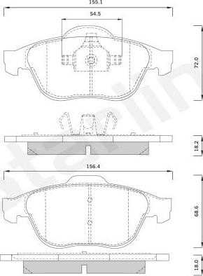 Starline BD S825P - Тормозные колодки, дисковые, комплект autospares.lv