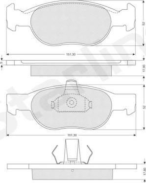 Starline BD S823P - Тормозные колодки, дисковые, комплект autospares.lv
