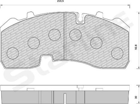 Starline BD T005 - Тормозные колодки, дисковые, комплект autospares.lv