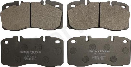Starline BD T022 - Тормозные колодки, дисковые, комплект autospares.lv