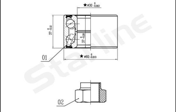 Starline LO 00559 - Подшипник ступицы колеса, комплект autospares.lv