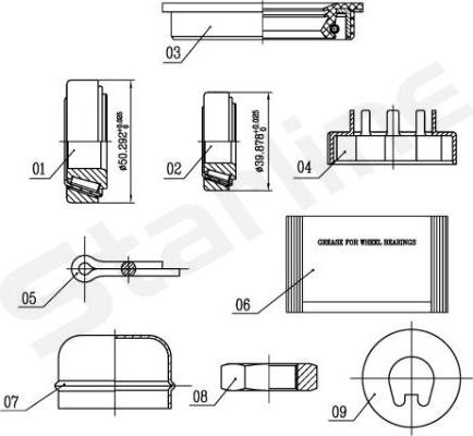 Starline LO 00529 - Подшипник ступицы колеса, комплект autospares.lv