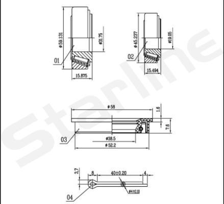 Starline LO 00523 - Подшипник ступицы колеса, комплект autospares.lv