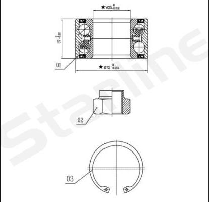 Starline LO 00882 - Подшипник ступицы колеса, комплект autospares.lv