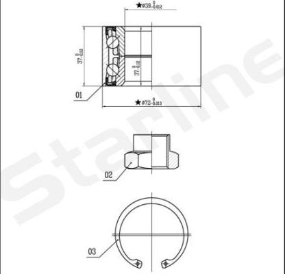 Starline LO 01432 - Подшипник ступицы колеса, комплект autospares.lv