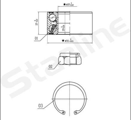 Starline LO 03554 - Подшипник ступицы колеса, комплект autospares.lv