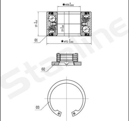 Starline LO 03531 - Подшипник ступицы колеса, комплект autospares.lv